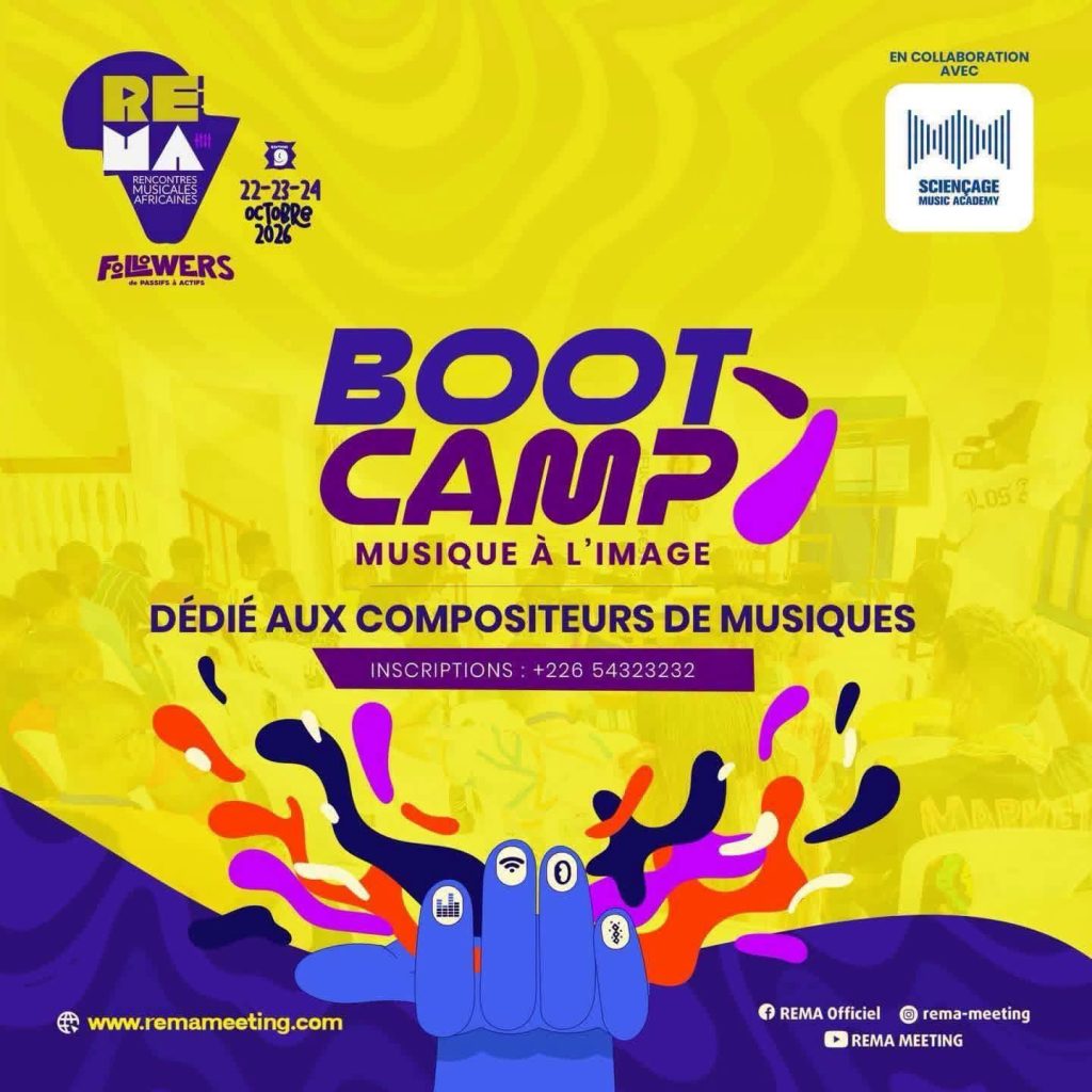COMMUNIQUÉ. EN PRÉLUDE DES REMA : LE PREMIER BOOTCAMP MUSIQUE À L’IMAGE LANCÉ AU BURKINA FASO